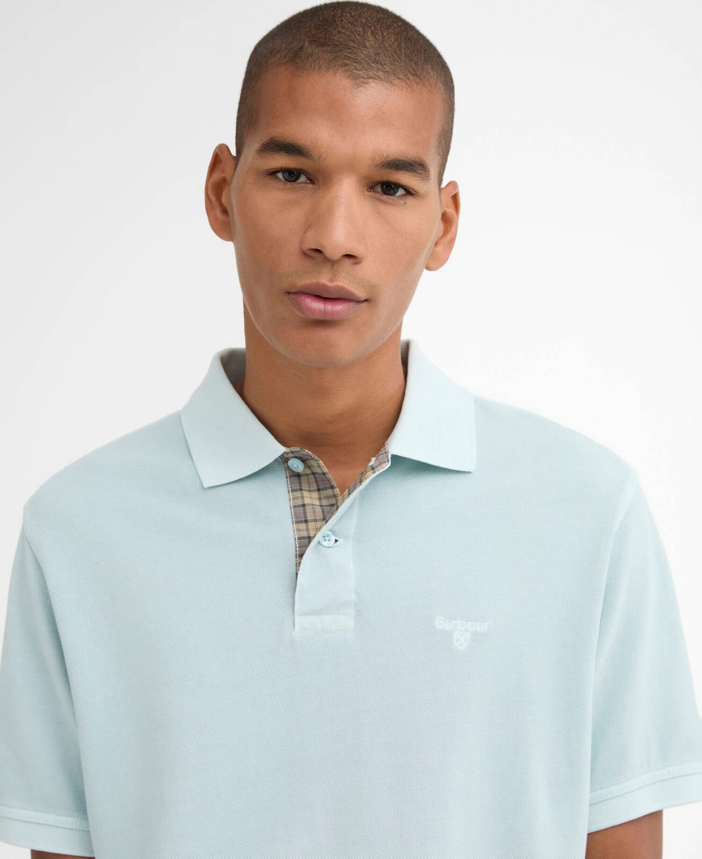 Barbour Washed Tartan Tailored Pique Polo