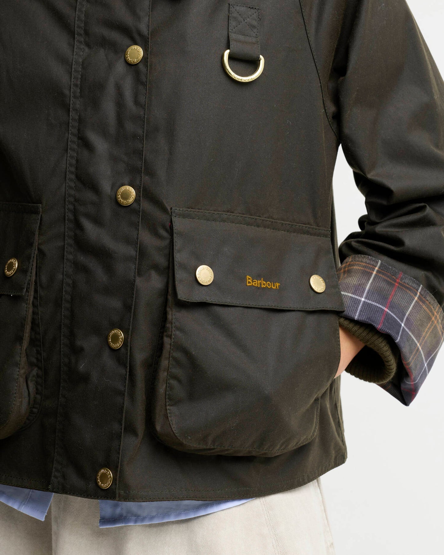 Barbour Icons Tartan Collar Spey Waxed Jacket