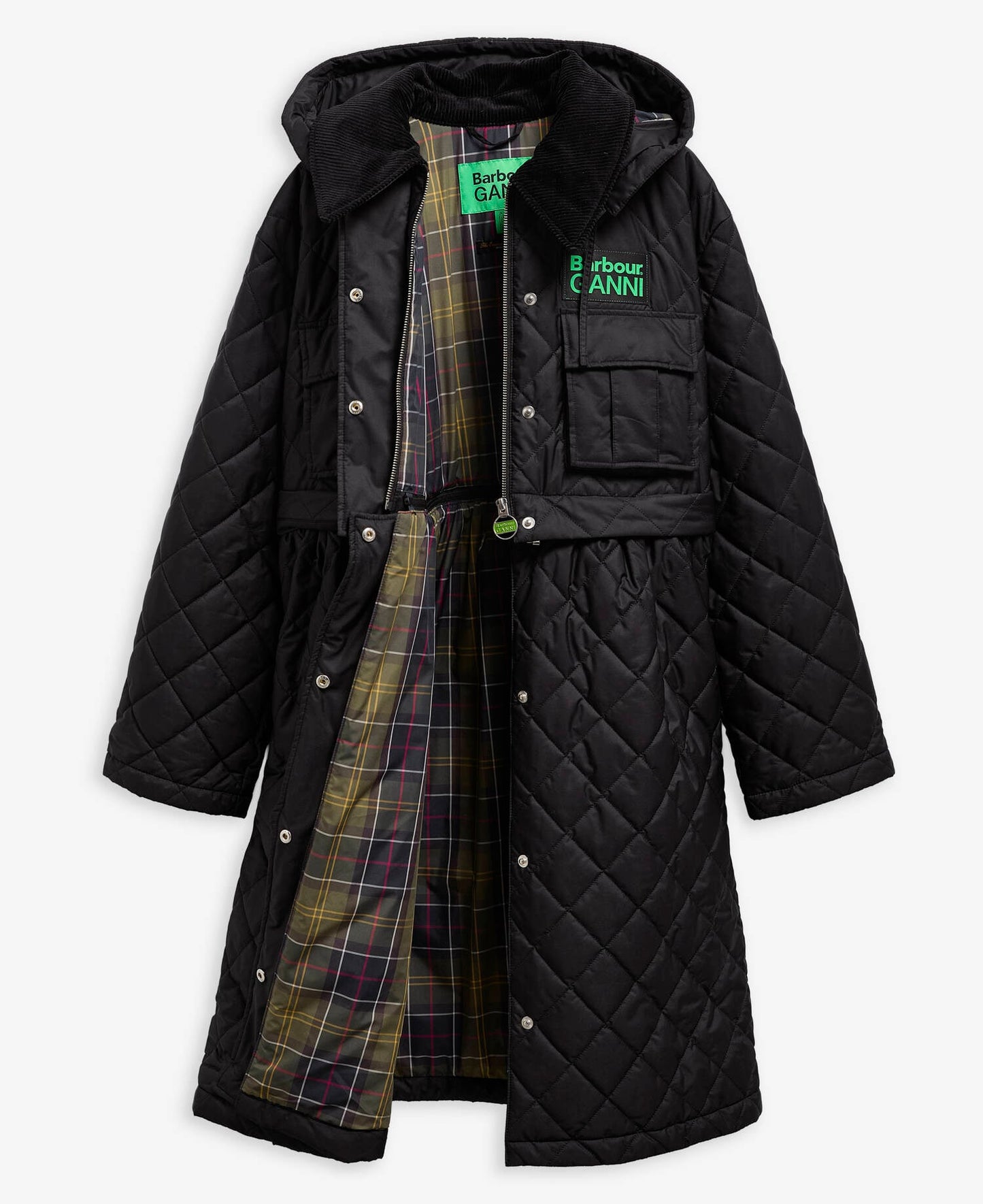 Barbour Barbour x GANNI Peplum Longline Quilted Jacket