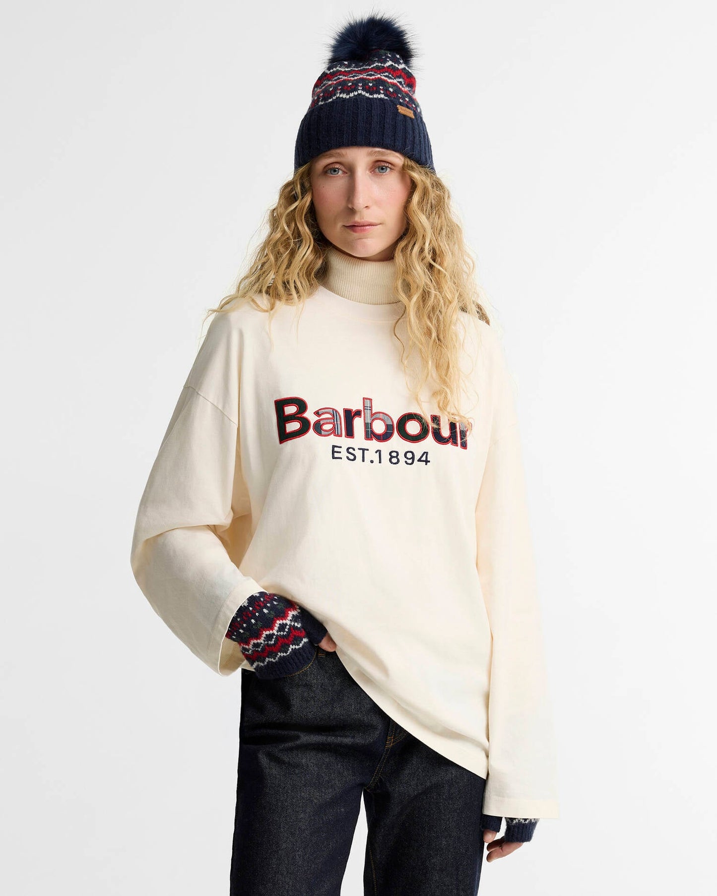 Barbour Kingsford Fairisle Fingerless Gloves
