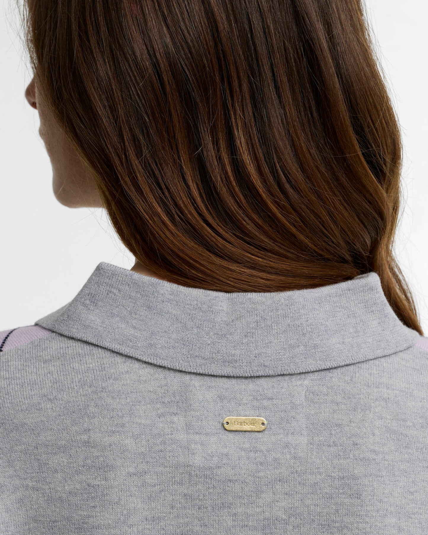 Barbour Fawne Argyle Knitted Polo Shirt