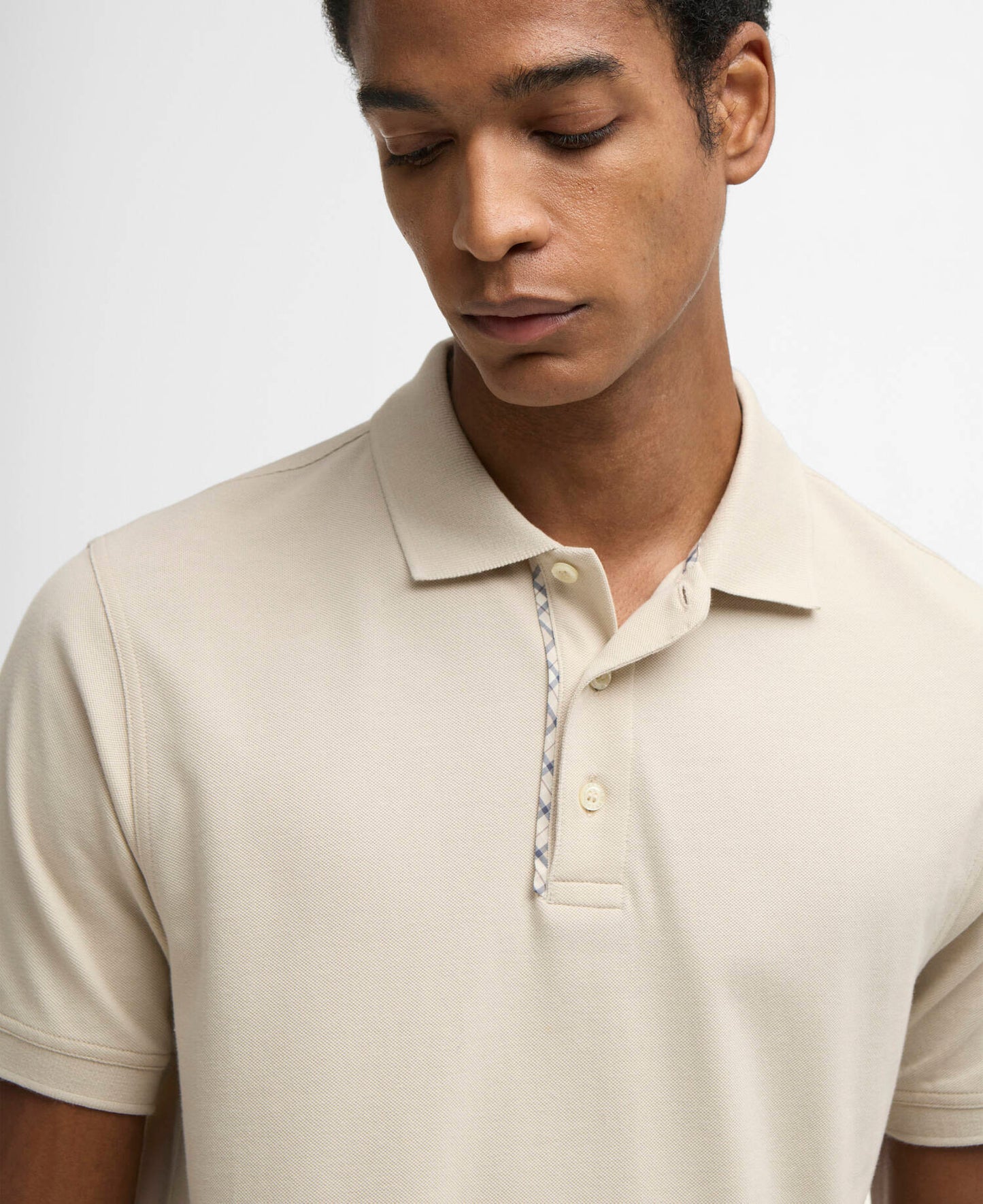 Barbour Reston Tartan Trim Tailored Polo Shirt