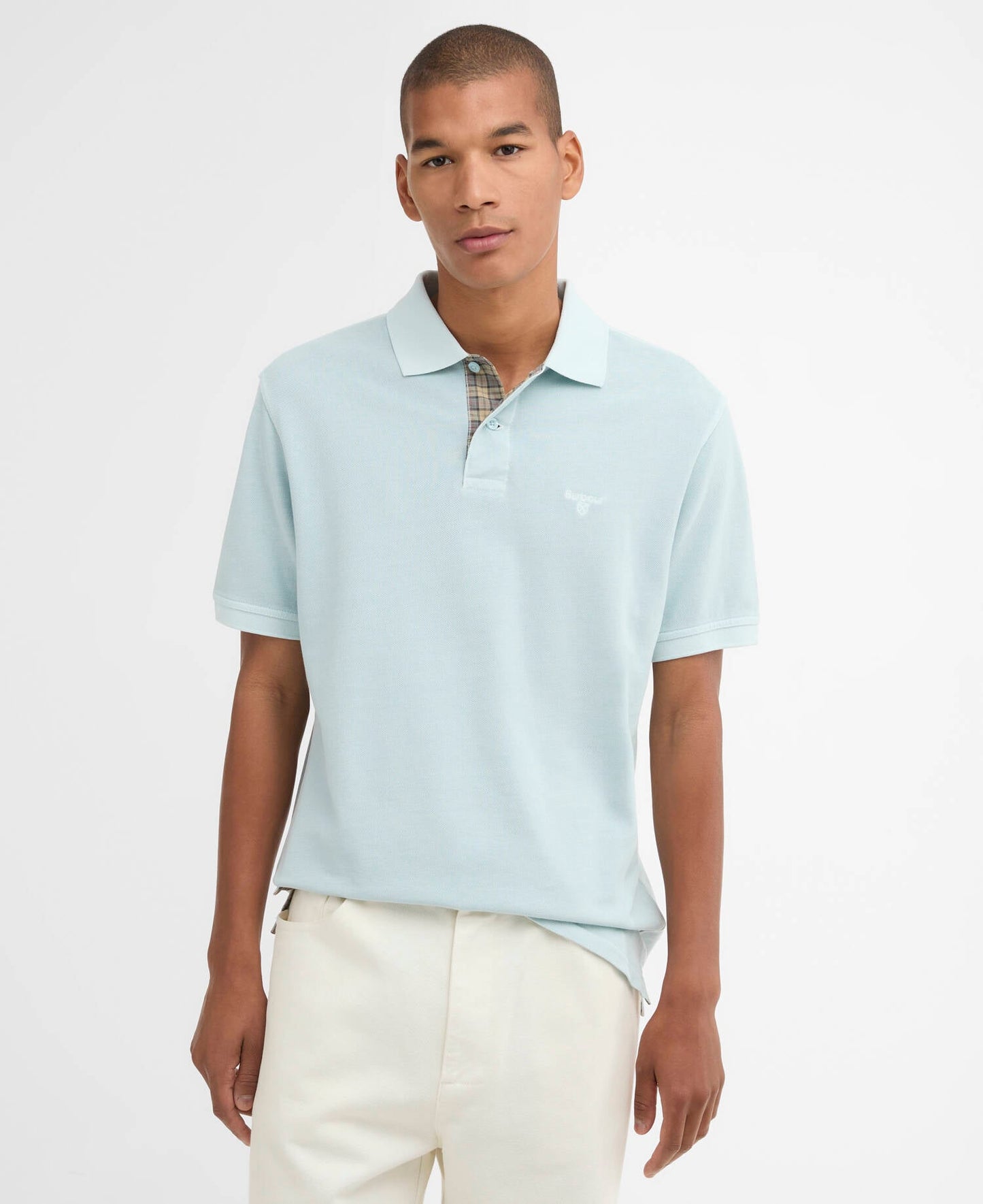 Barbour Washed Tartan Tailored Pique Polo