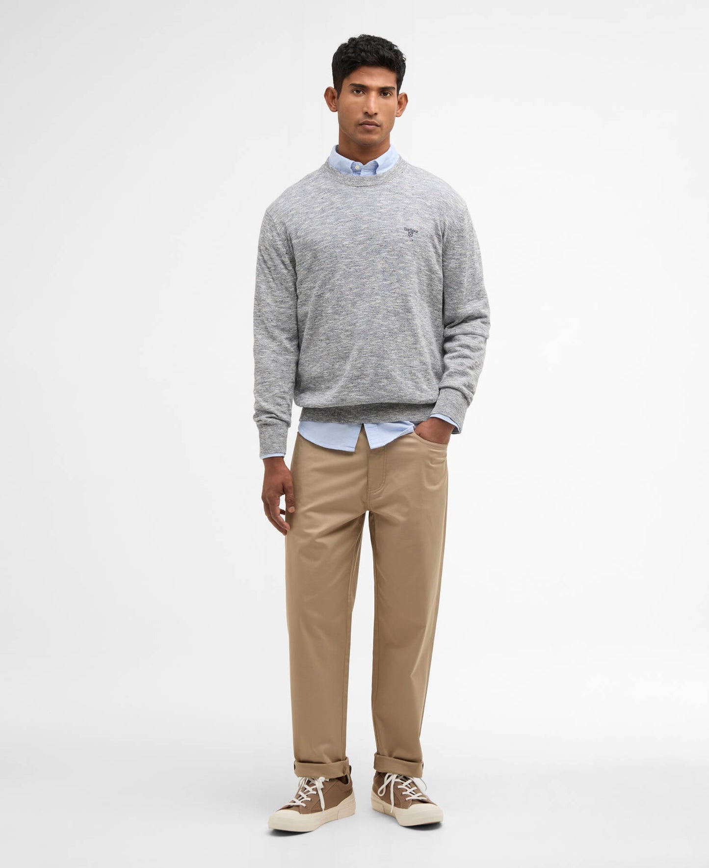 Barbour Flaxby Linen Blend Crew Neck