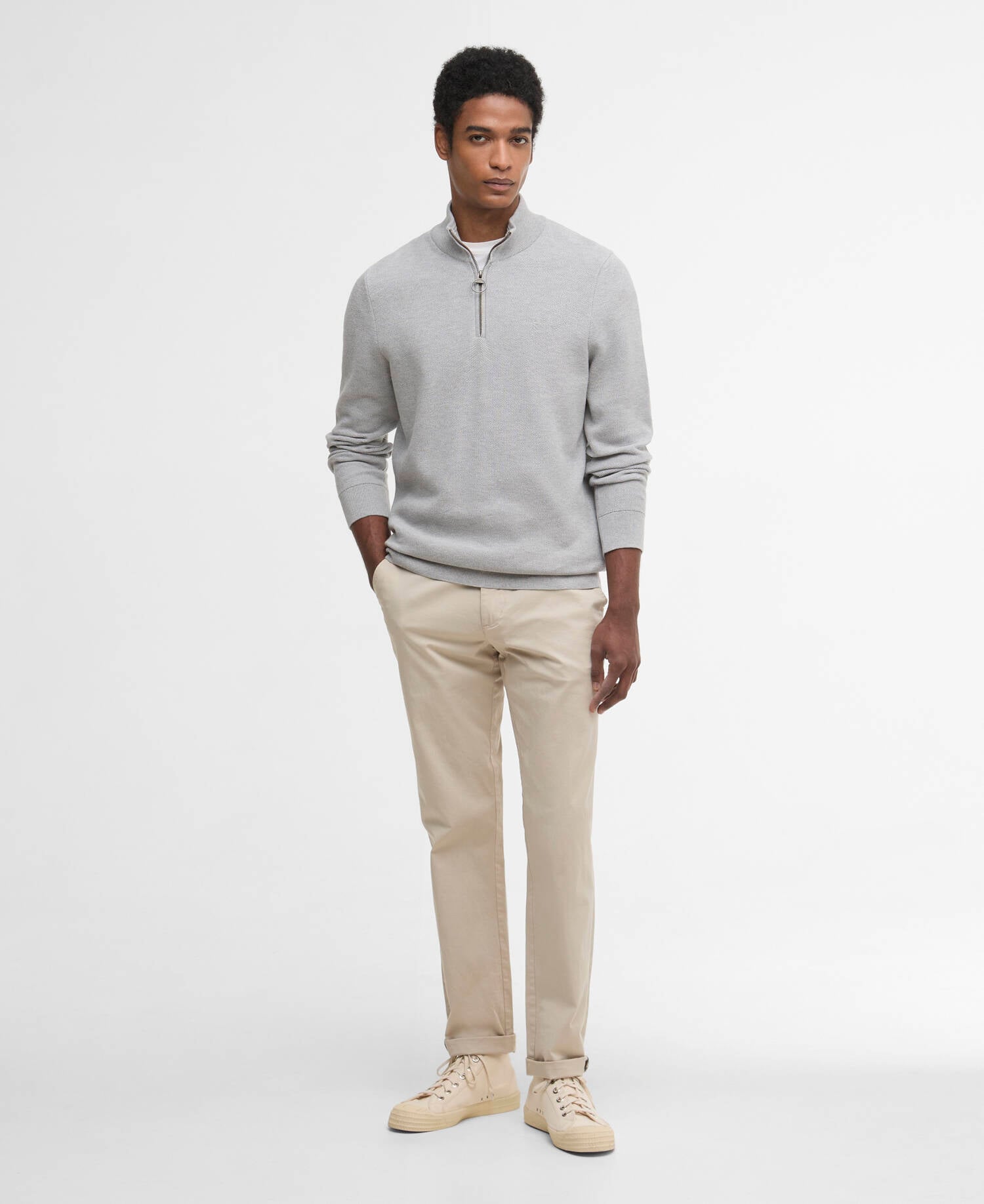 Barbour Essential Honeycomb Quarter-Zip Jumper