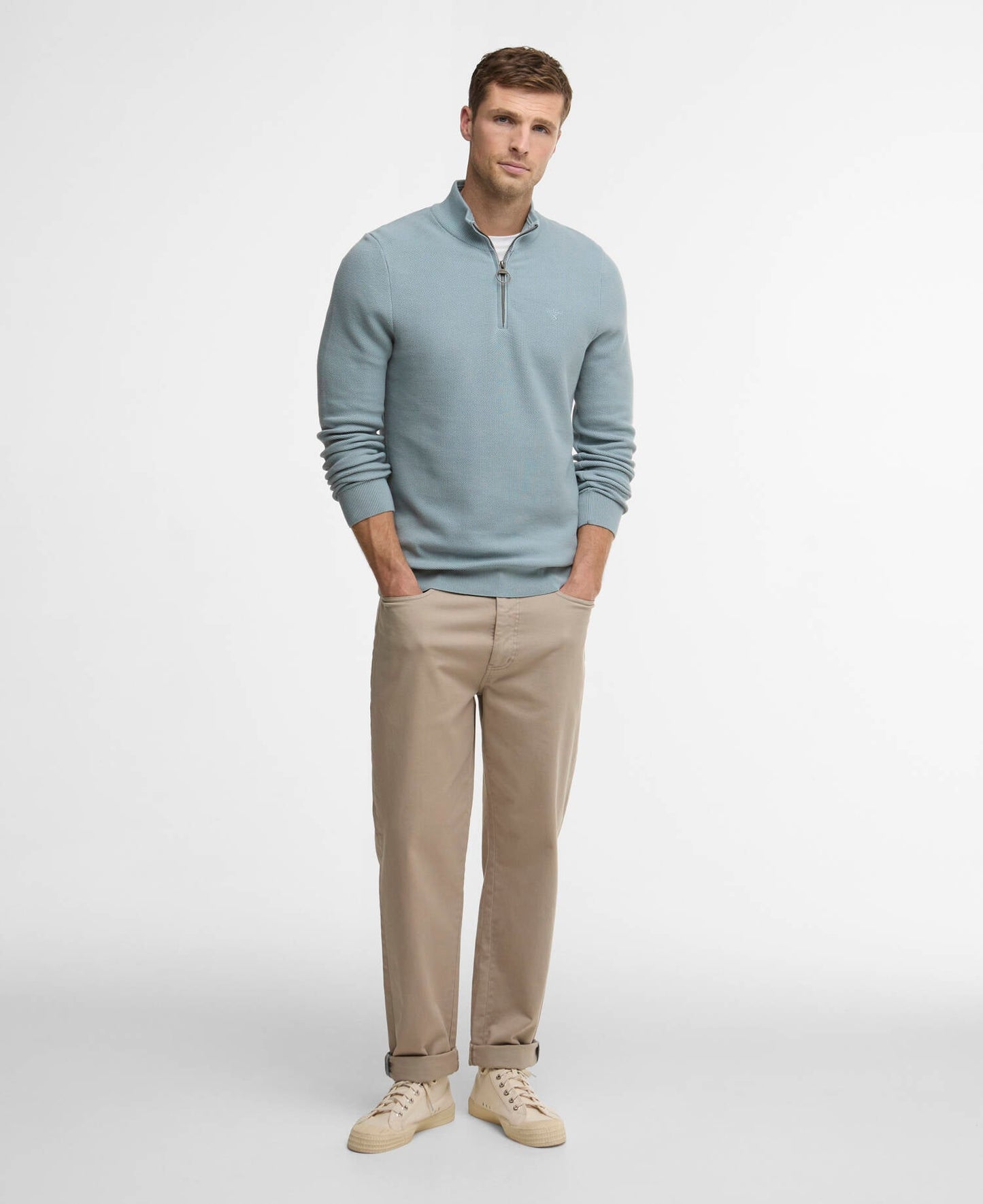 Barbour Essential Honeycomb Quarter-Zip Jumper
