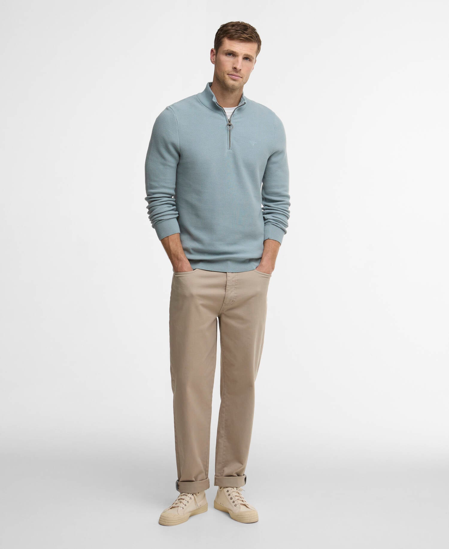 Barbour Essential Honeycomb Quarter-Zip Jumper