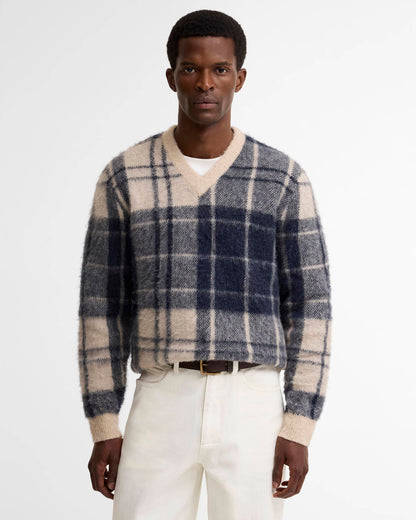 Barbour Hunham Tartan V-Neck Jumper