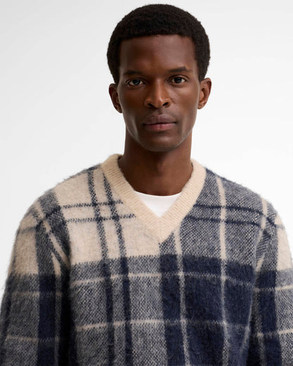 Barbour Hunham Tartan V-Neck Jumper