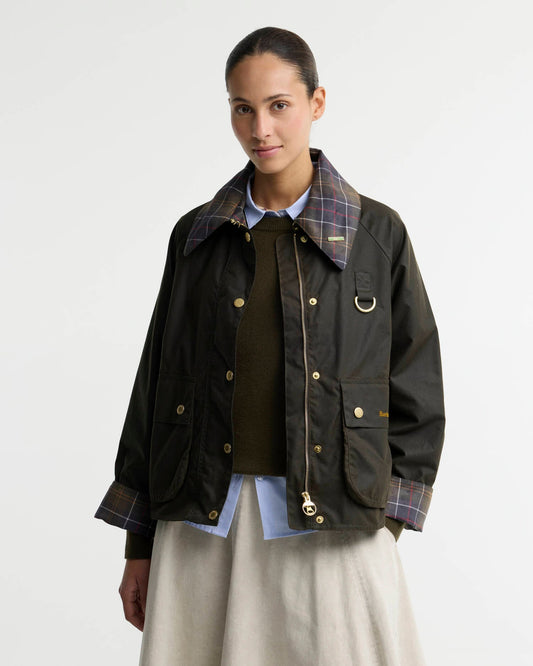 Barbour Icons Tartan Collar Spey Waxed Jacket