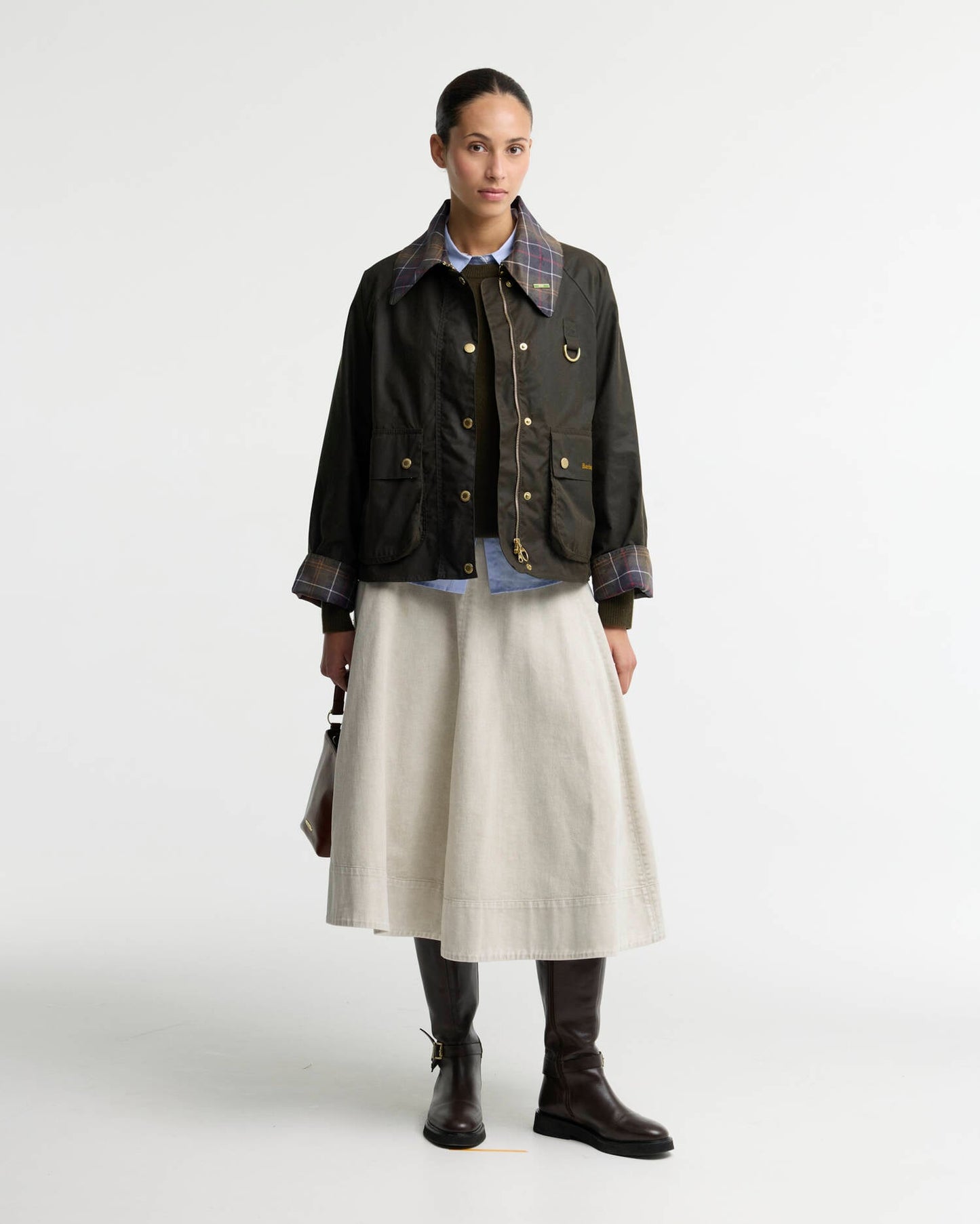 Barbour Icons Tartan Collar Spey Waxed Jacket