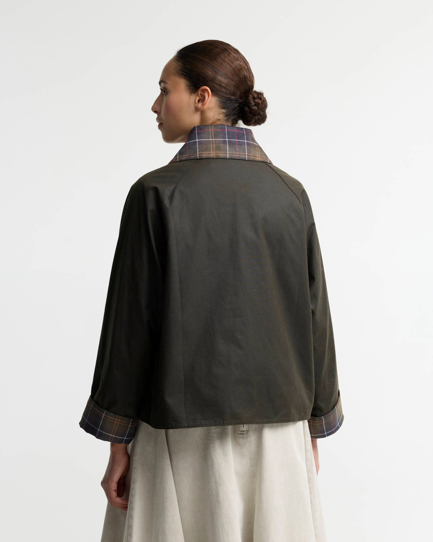 Barbour Icons Tartan Collar Spey Waxed Jacket