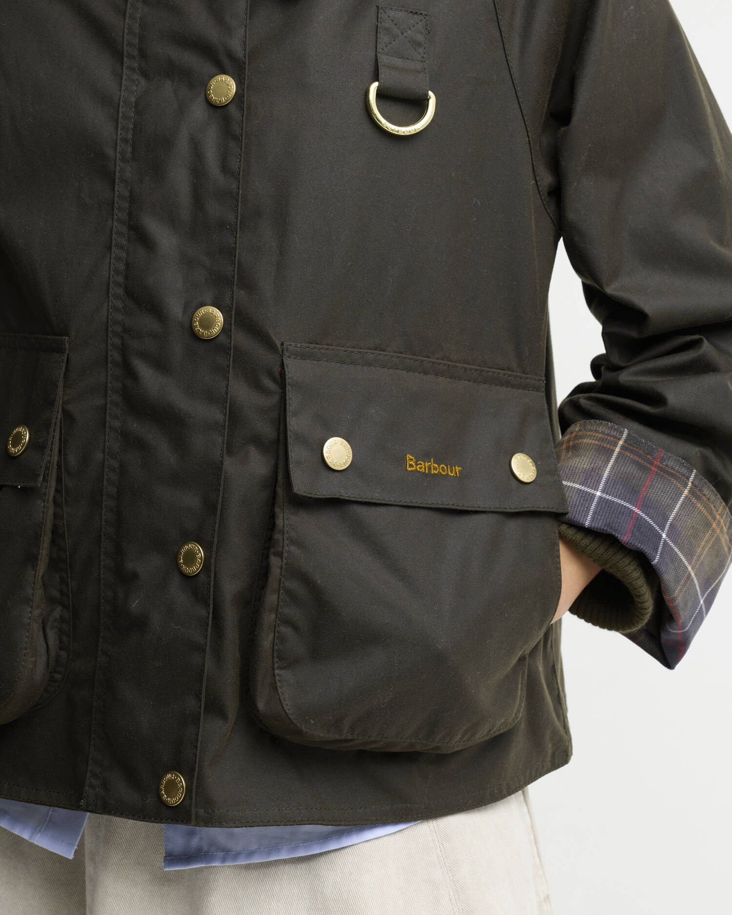 Barbour Icons Tartan Collar Spey Waxed Jacket