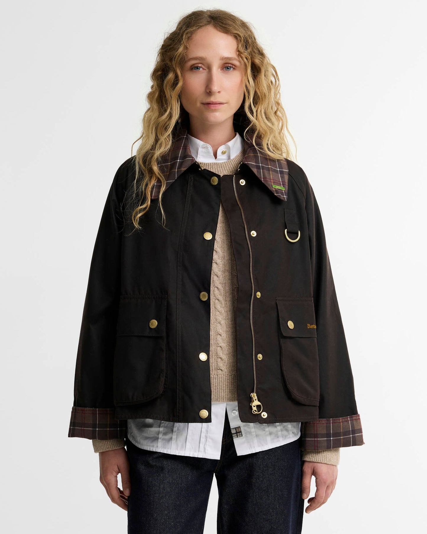 Barbour Icons Tartan Collar Spey Waxed Jacket