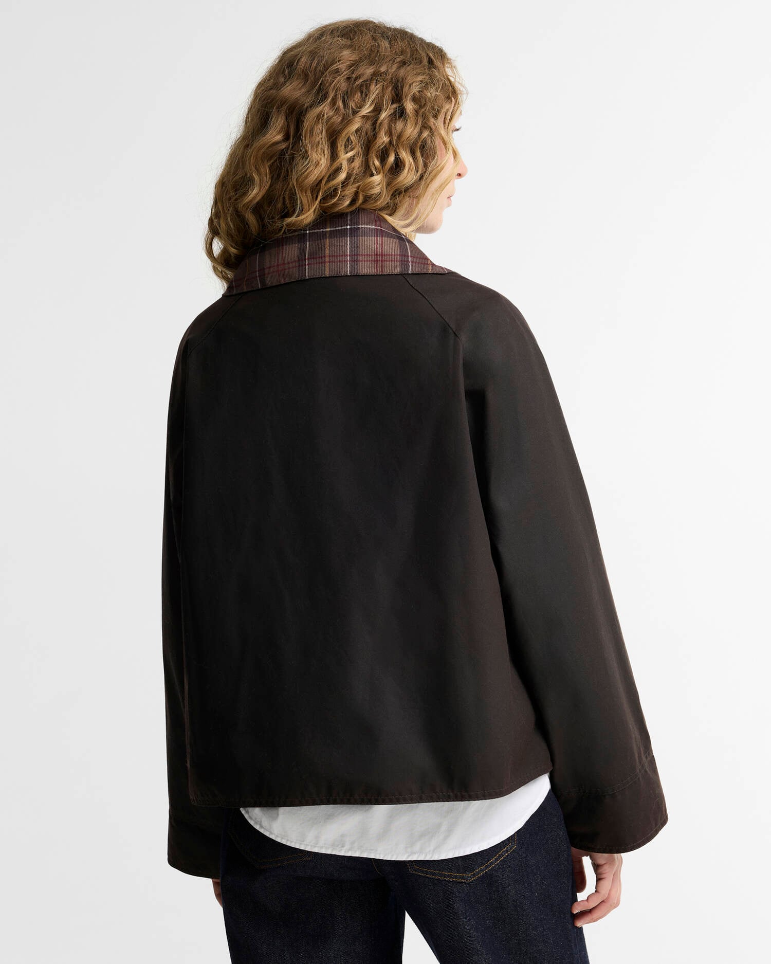 Barbour Icons Tartan Collar Spey Waxed Jacket