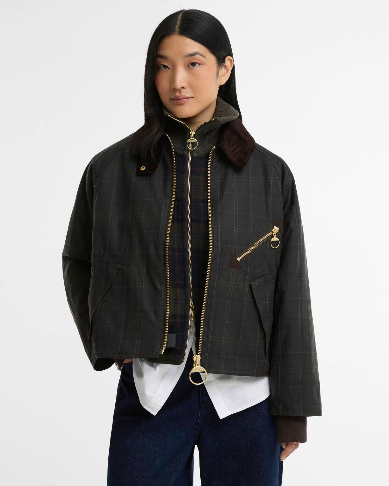 Barbour Arlene Checked Waxed Jacket