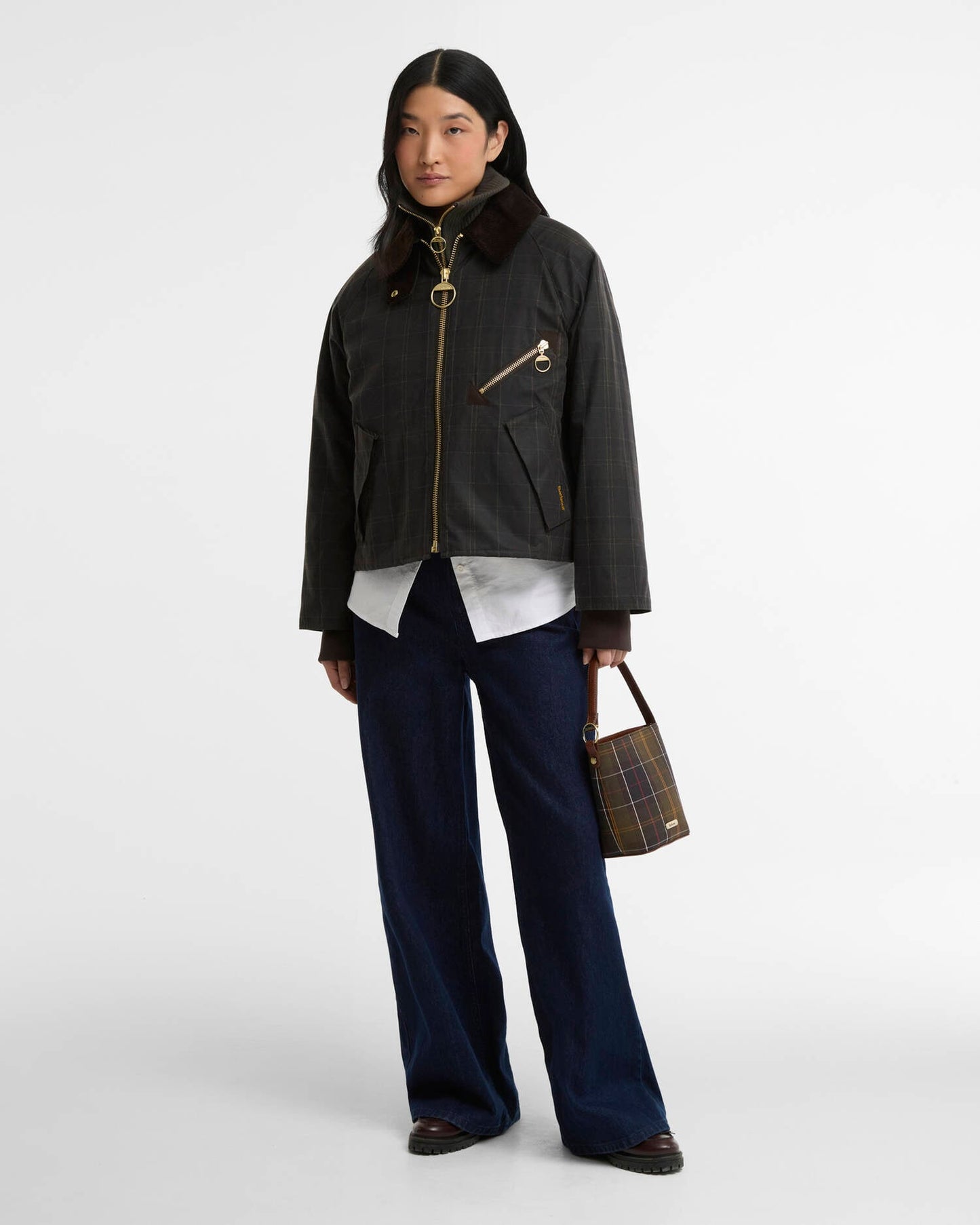 Barbour Arlene Checked Waxed Jacket