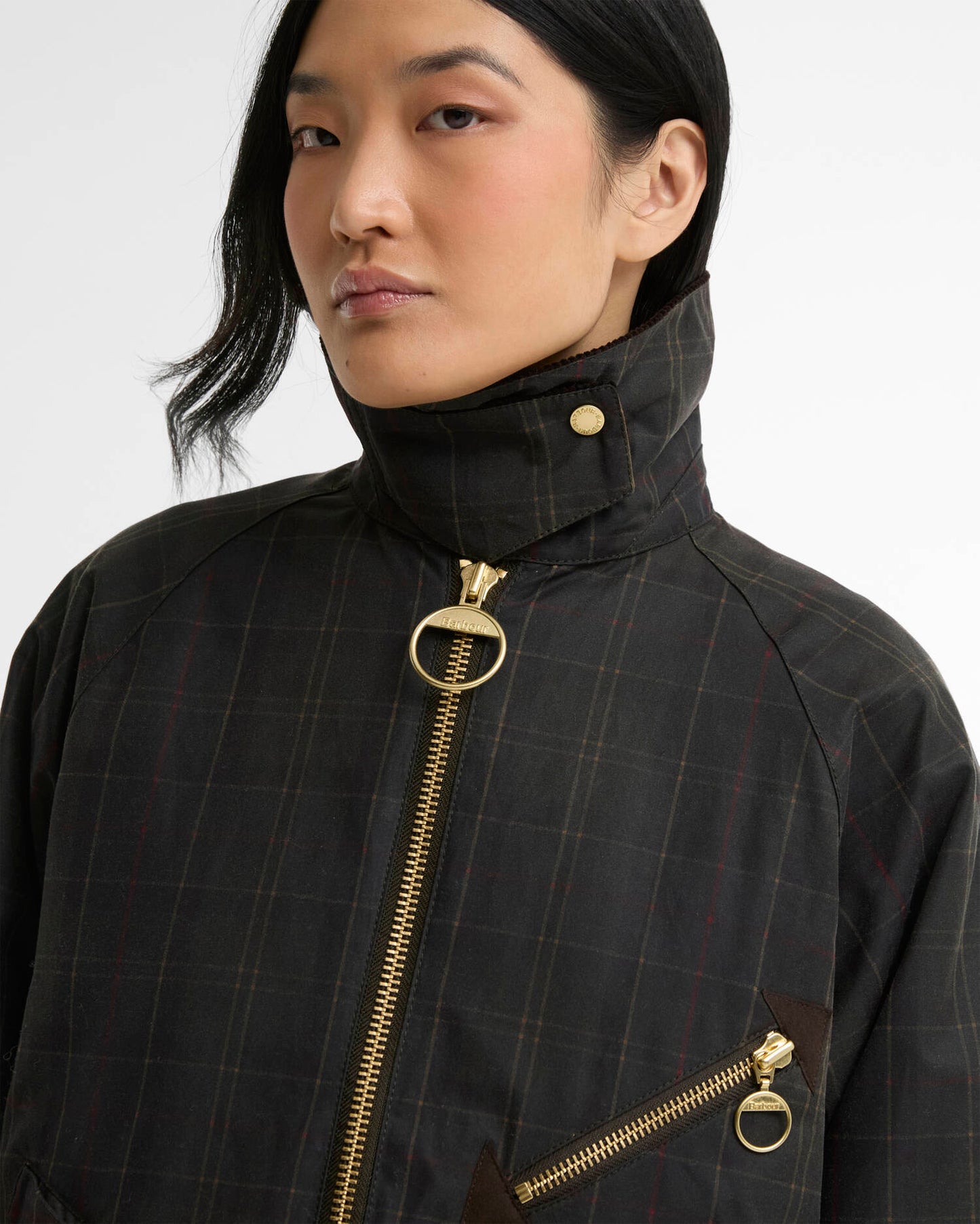 Barbour Arlene Checked Waxed Jacket