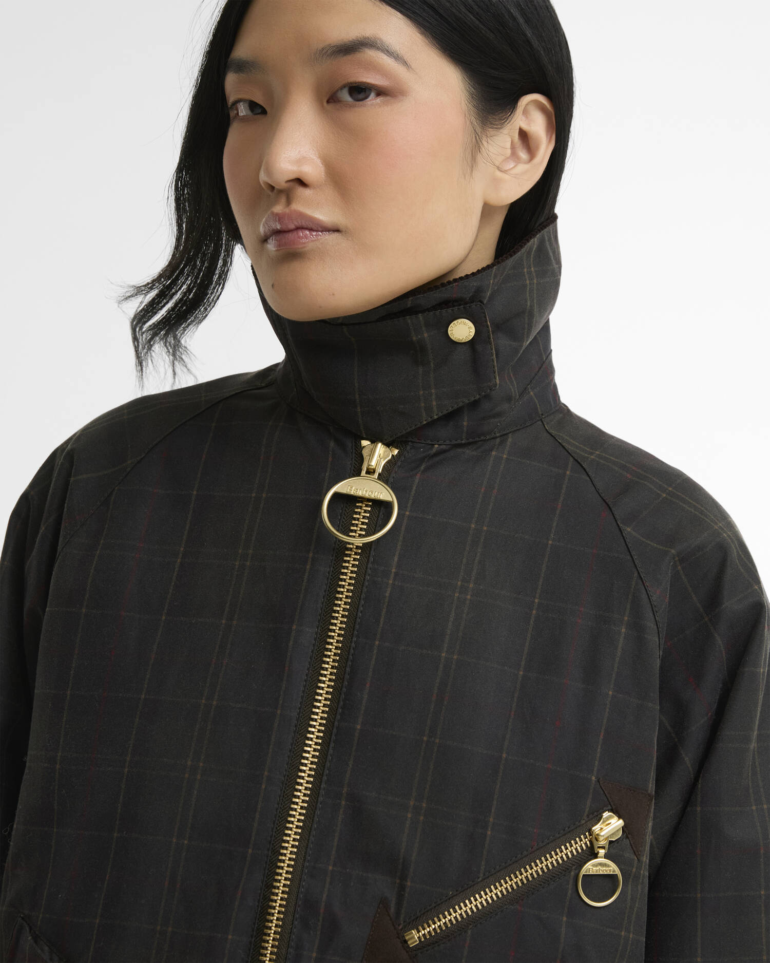 Barbour Arlene Checked Waxed Jacket
