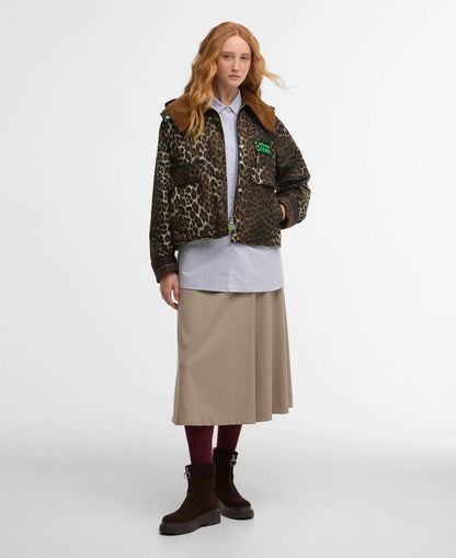 Barbour Barbour x GANNI Leopard Print Waxed Anorak