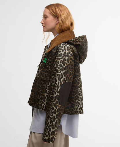 Barbour Barbour x GANNI Leopard Print Waxed Anorak
