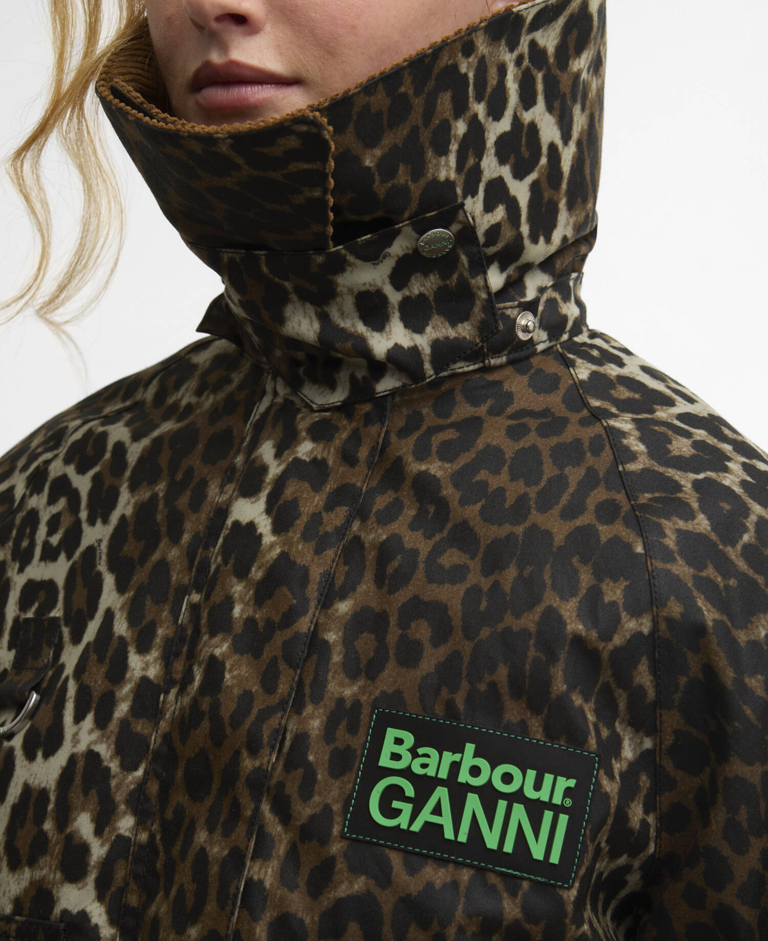 Barbour Barbour x GANNI Leopard Print Waxed Anorak