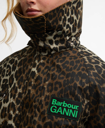 Barbour Barbour x GANNI Leopard Print Waxed Anorak
