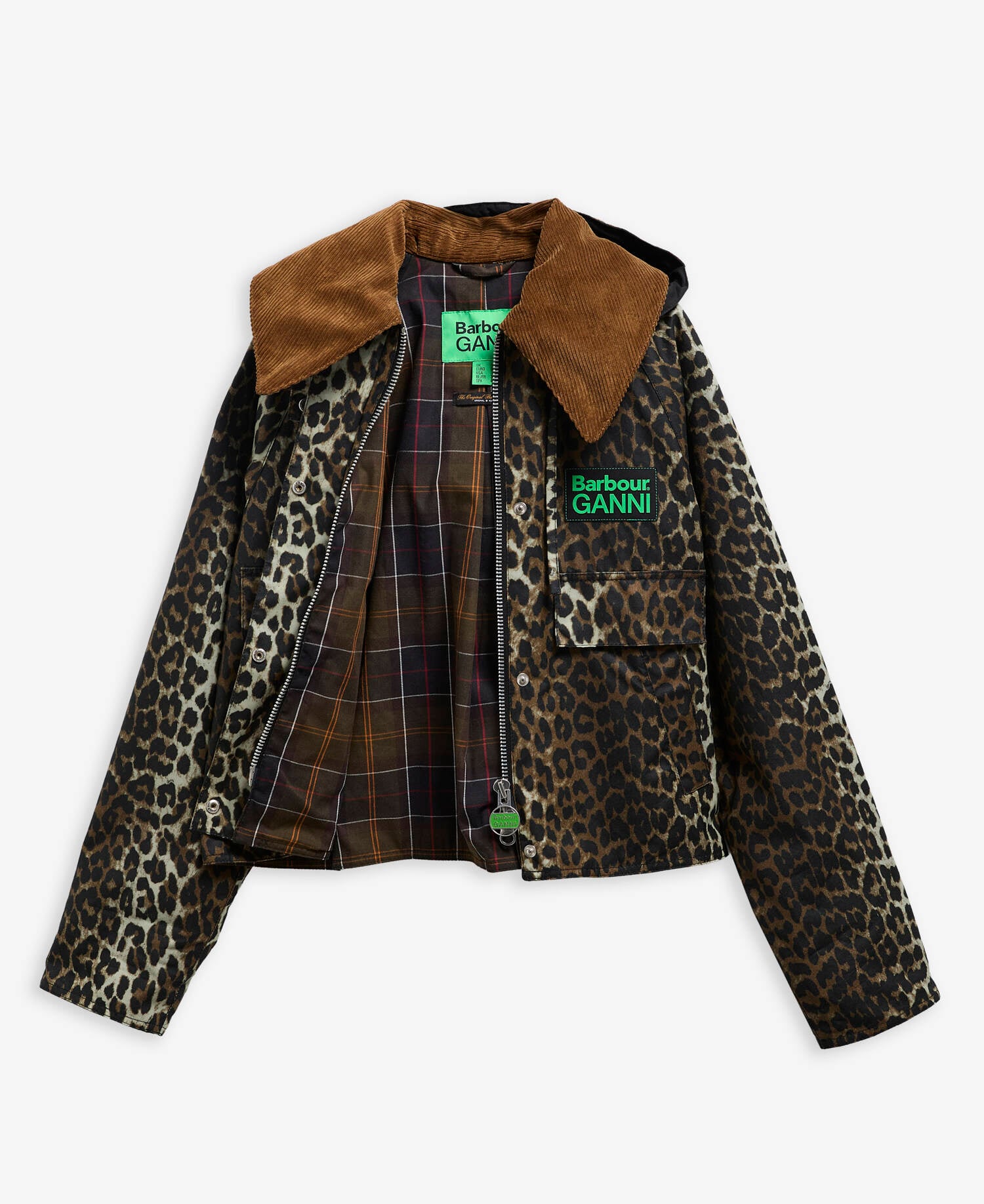 Barbour Barbour x GANNI Leopard Print Waxed Anorak