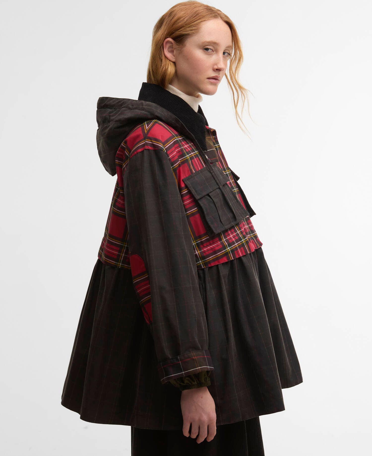 Barbour Barbour x GANNI Tartan Peplum Waxed Jacket