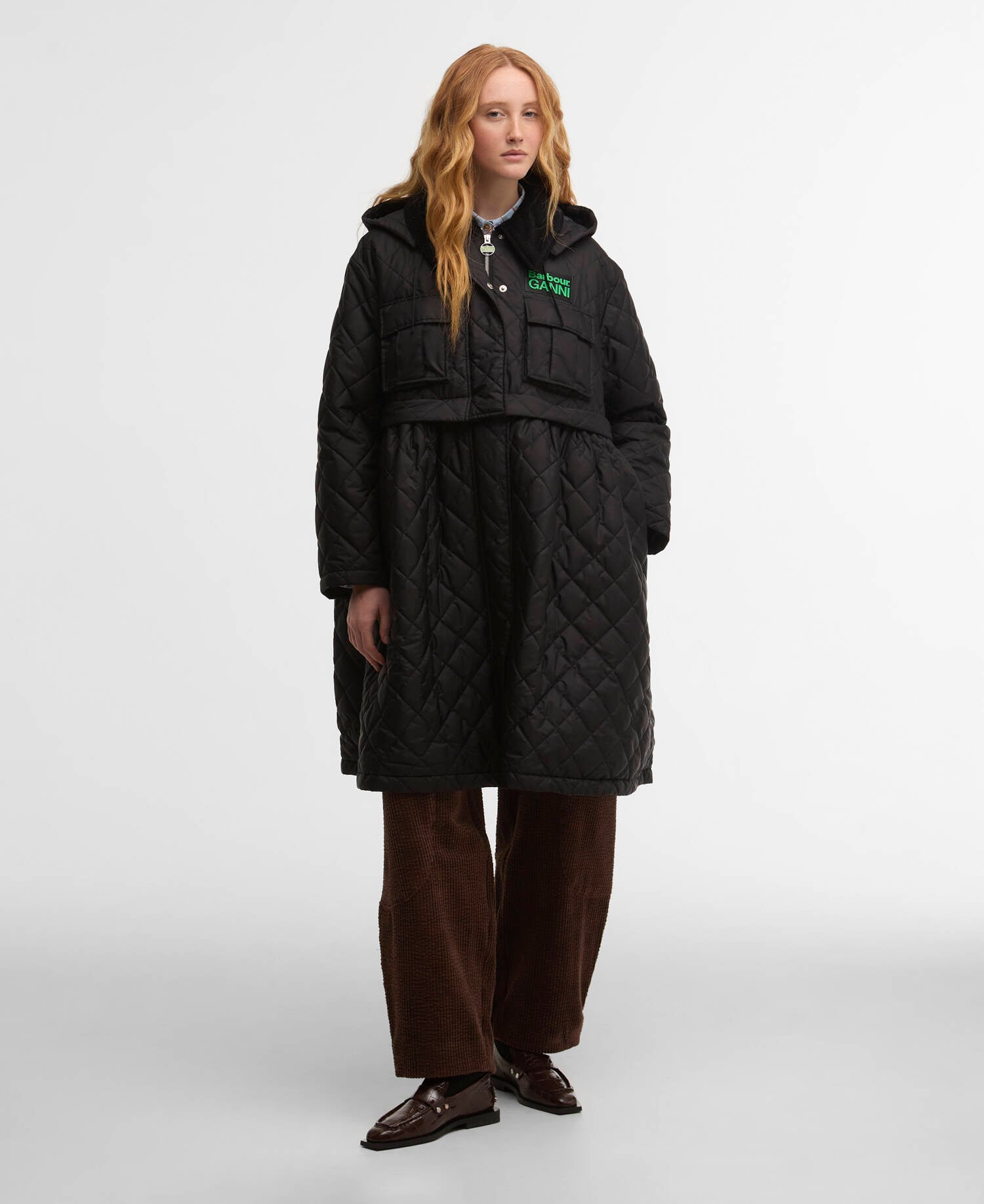Barbour Barbour x GANNI Peplum Longline Quilted Jacket