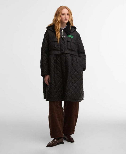 Barbour Barbour x GANNI Peplum Longline Quilted Jacket