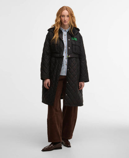 Barbour Barbour x GANNI Peplum Longline Quilted Jacket