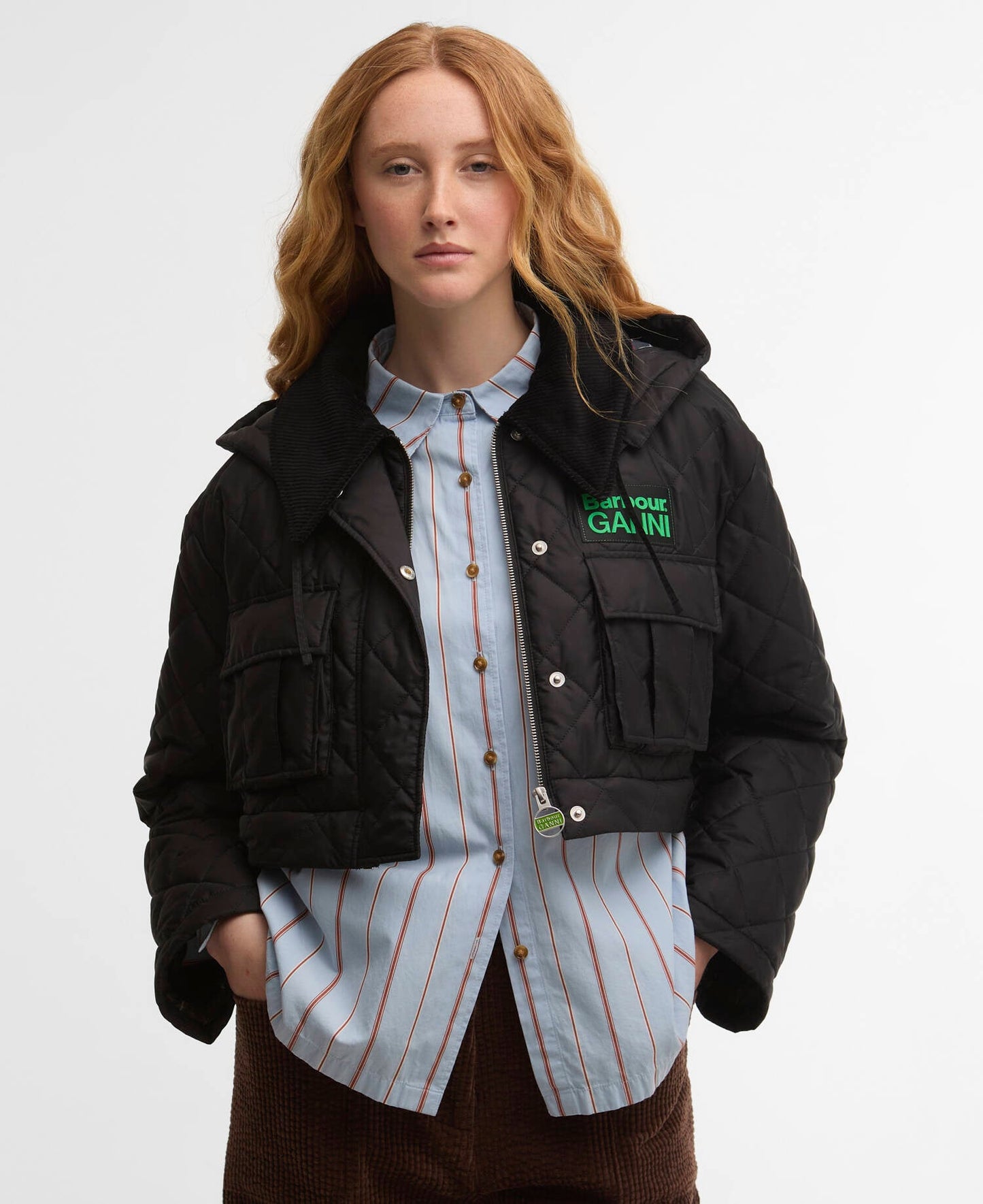 Barbour Barbour x GANNI Peplum Longline Quilted Jacket