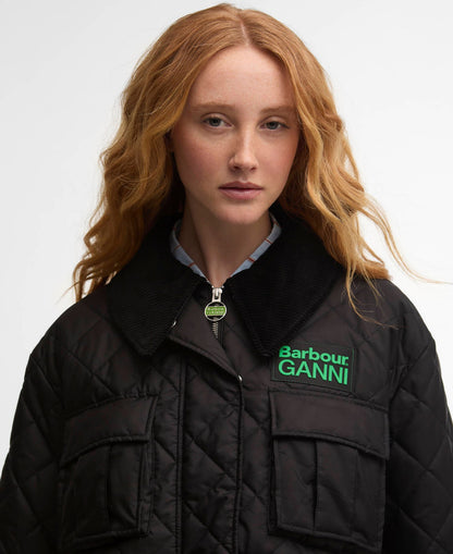 Barbour Barbour x GANNI Peplum Longline Quilted Jacket