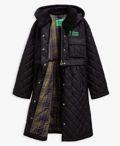 Barbour Barbour x GANNI Peplum Longline Quilted Jacket