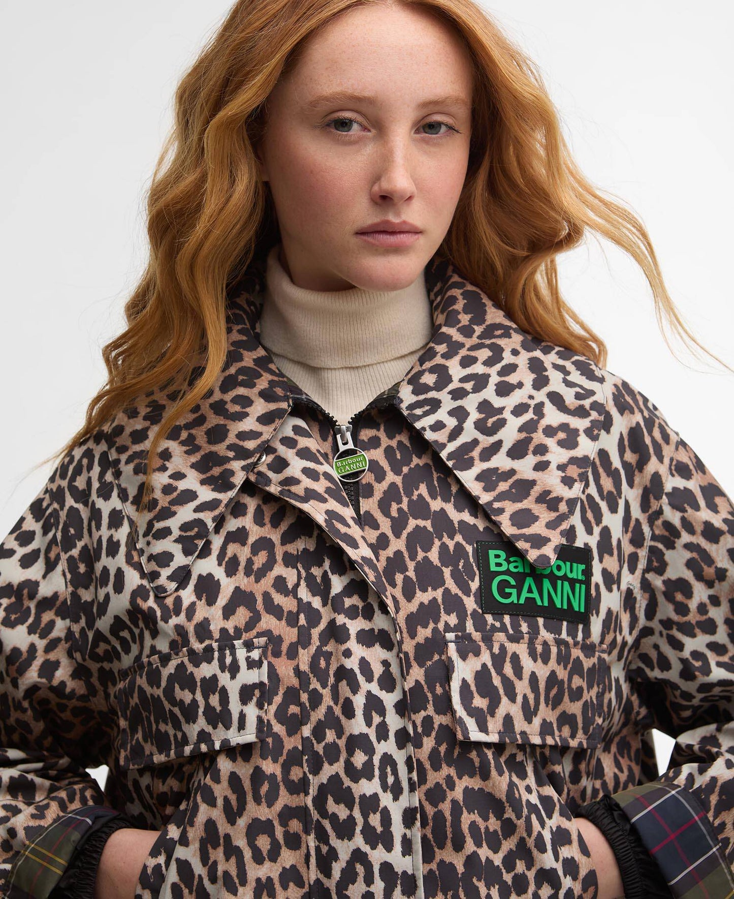 Barbour Barbour x GANNI Leopard Print Waterproof Parka Jacket
