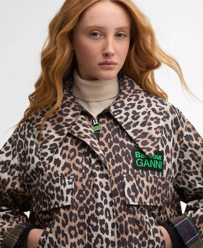Barbour Barbour x GANNI Leopard Print Waterproof Parka Jacket