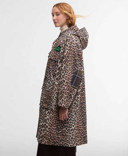 Barbour Barbour x GANNI Leopard Print Waterproof Parka Jacket
