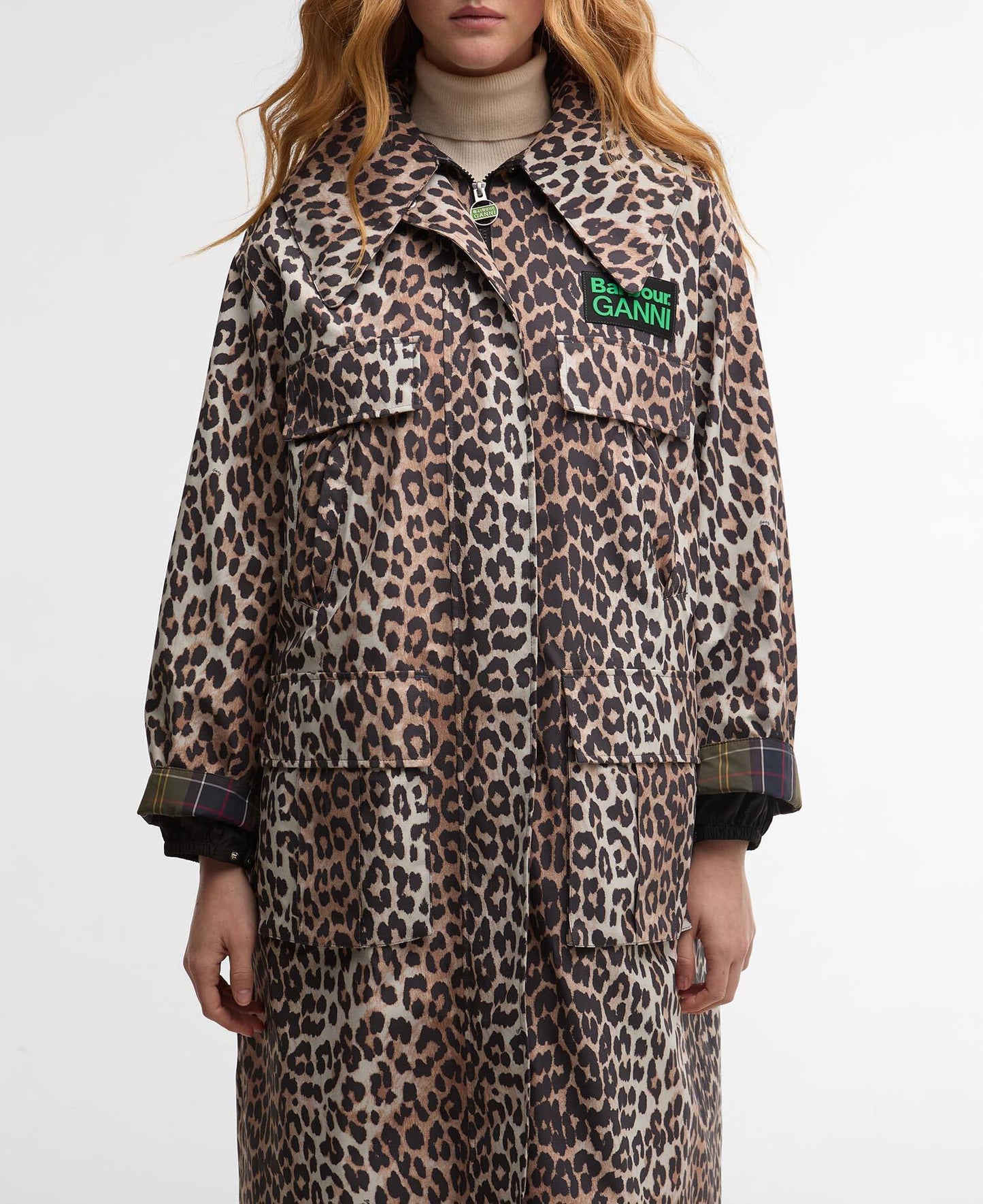 Barbour Barbour x GANNI Leopard Print Waterproof Parka Jacket