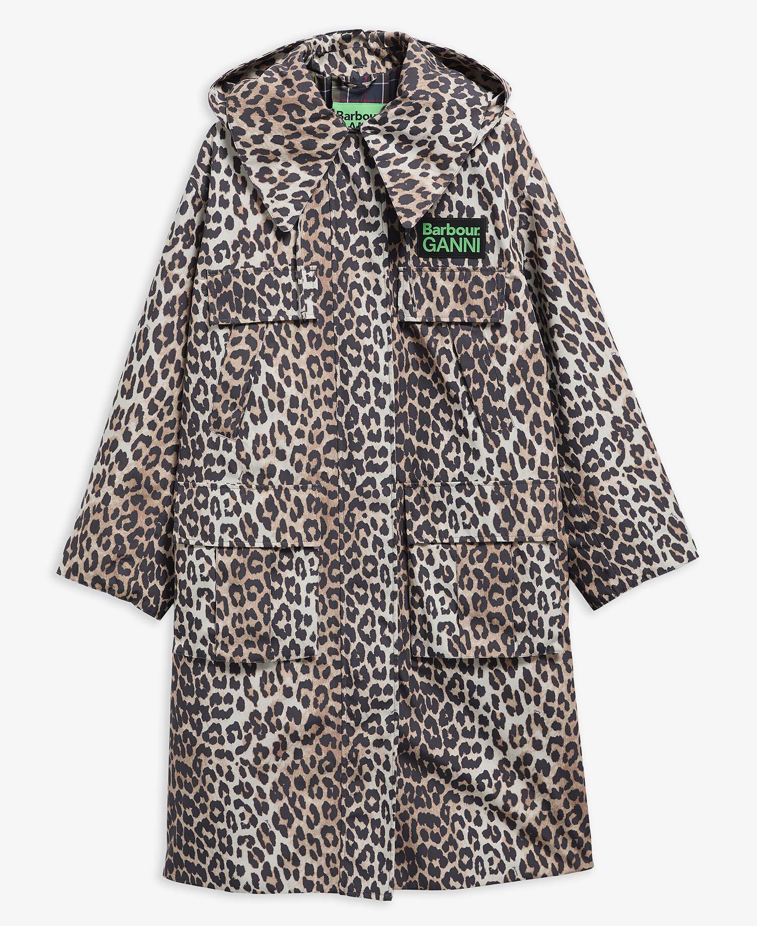 Barbour Barbour x GANNI Leopard Print Waterproof Parka Jacket