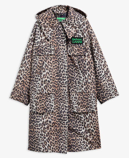 Barbour Barbour x GANNI Leopard Print Waterproof Parka Jacket