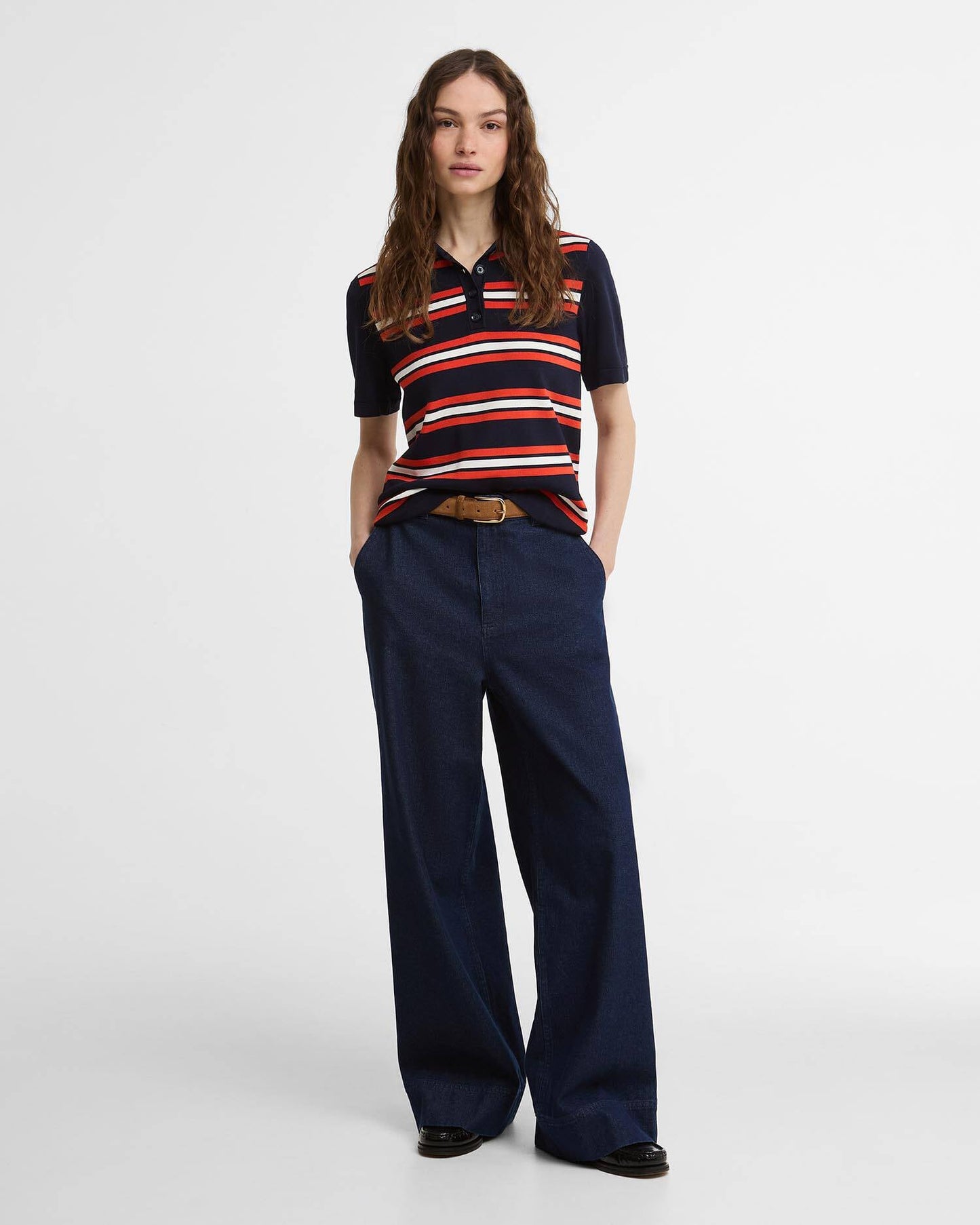 Barbour Launton Striped Knitted Polo Shirt