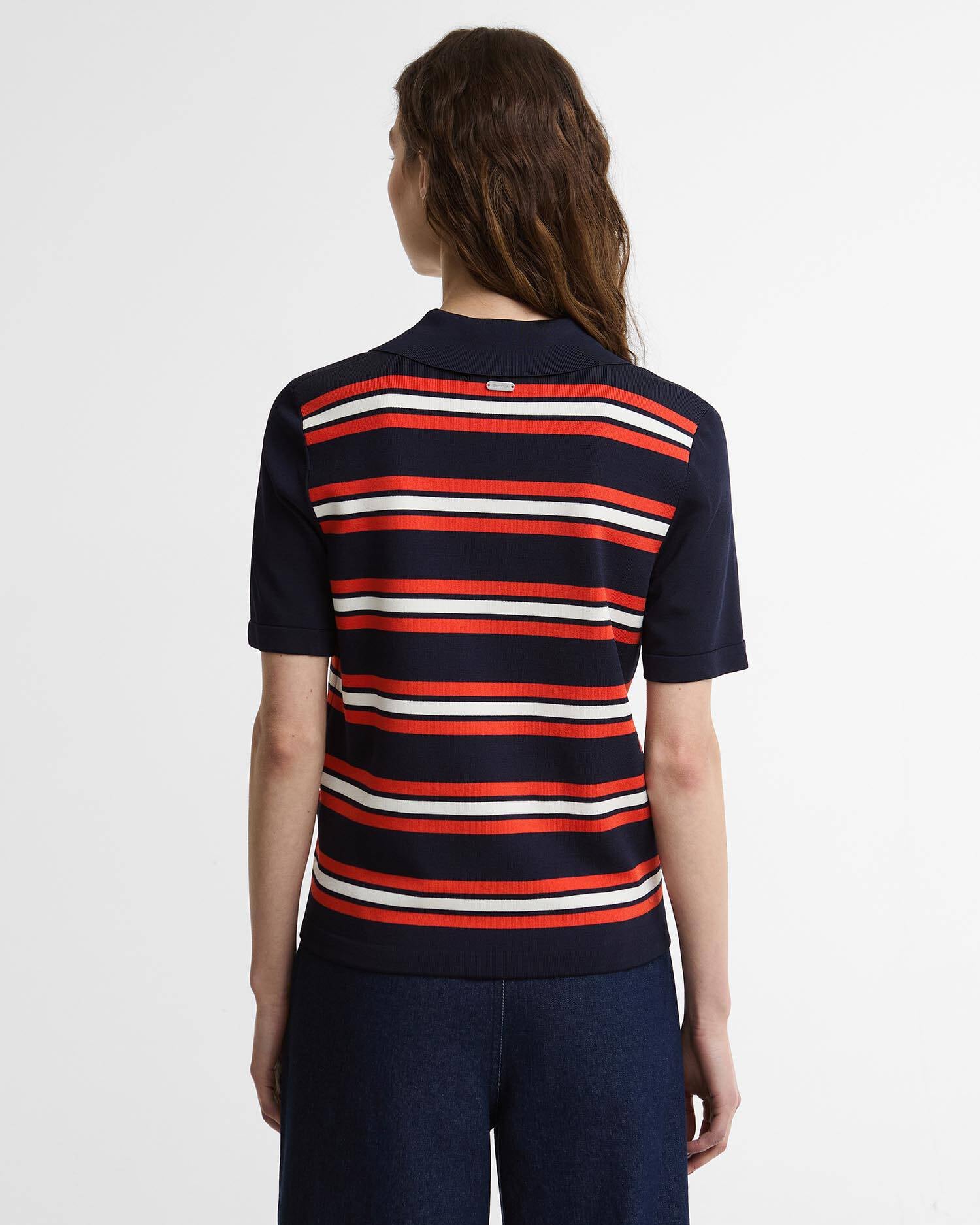 Barbour Launton Striped Knitted Polo Shirt