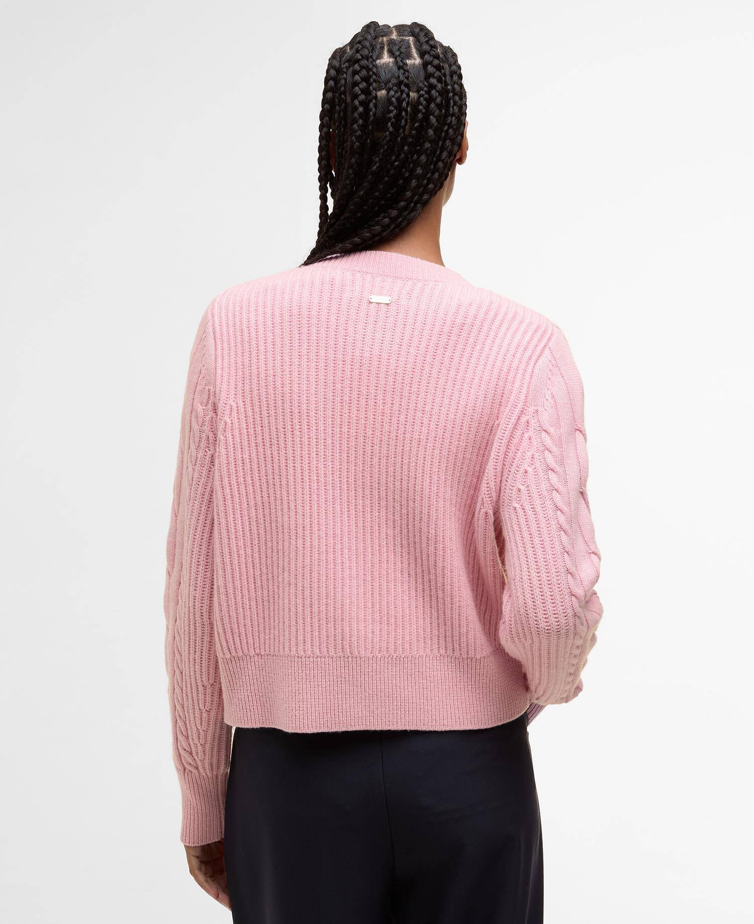 Barbour Elina Wool-Cashmere Cable-Knit Cardigan