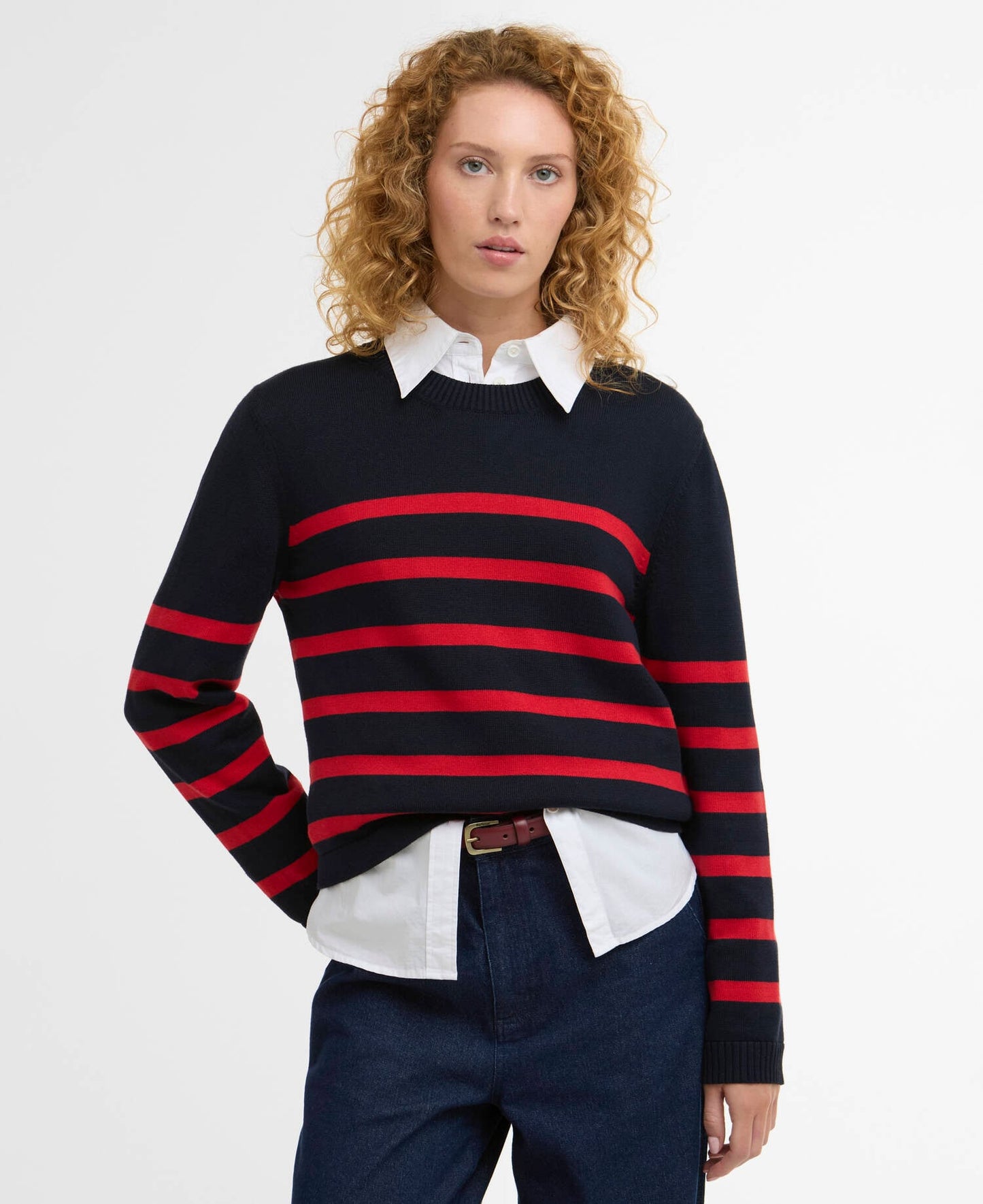 Barbour Fern Striped Crew Neck Jumper