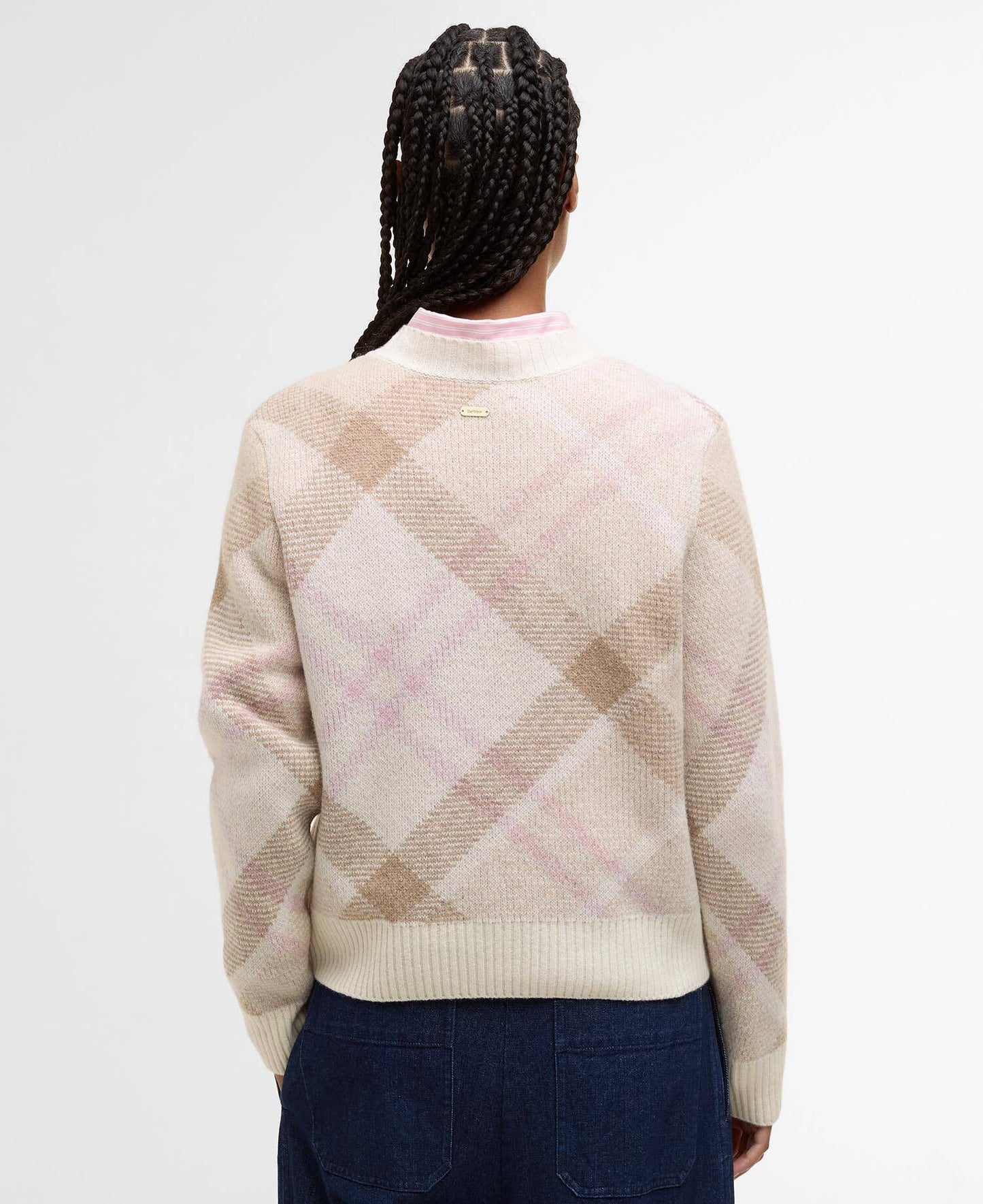 Barbour Sara Tartan Wool-Blend Crew Neck Jumper