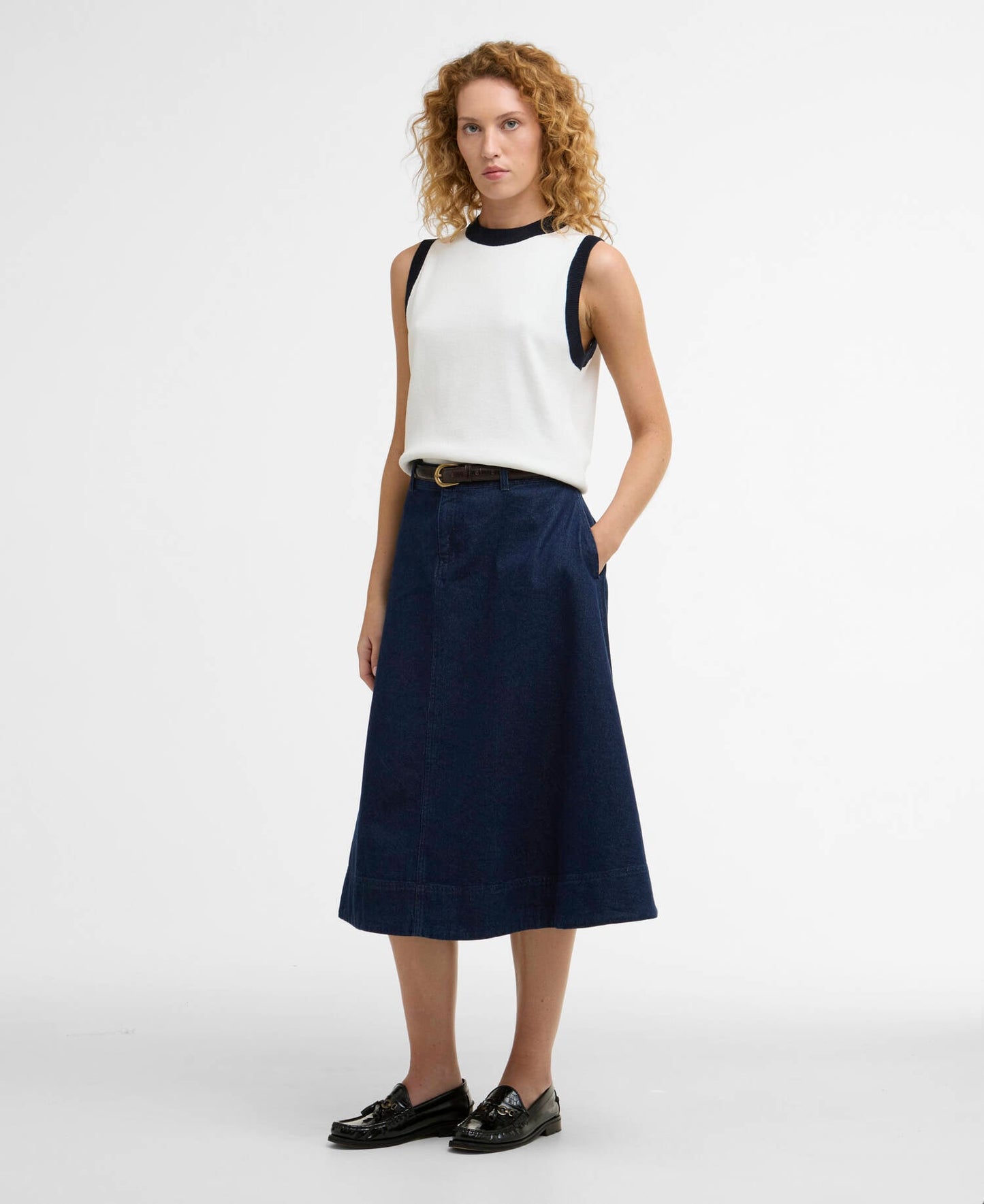 Barbour Maia Denim Midi Skirt