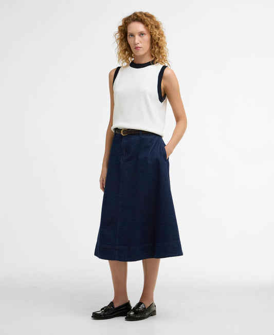 Barbour Maia Denim Midi Skirt