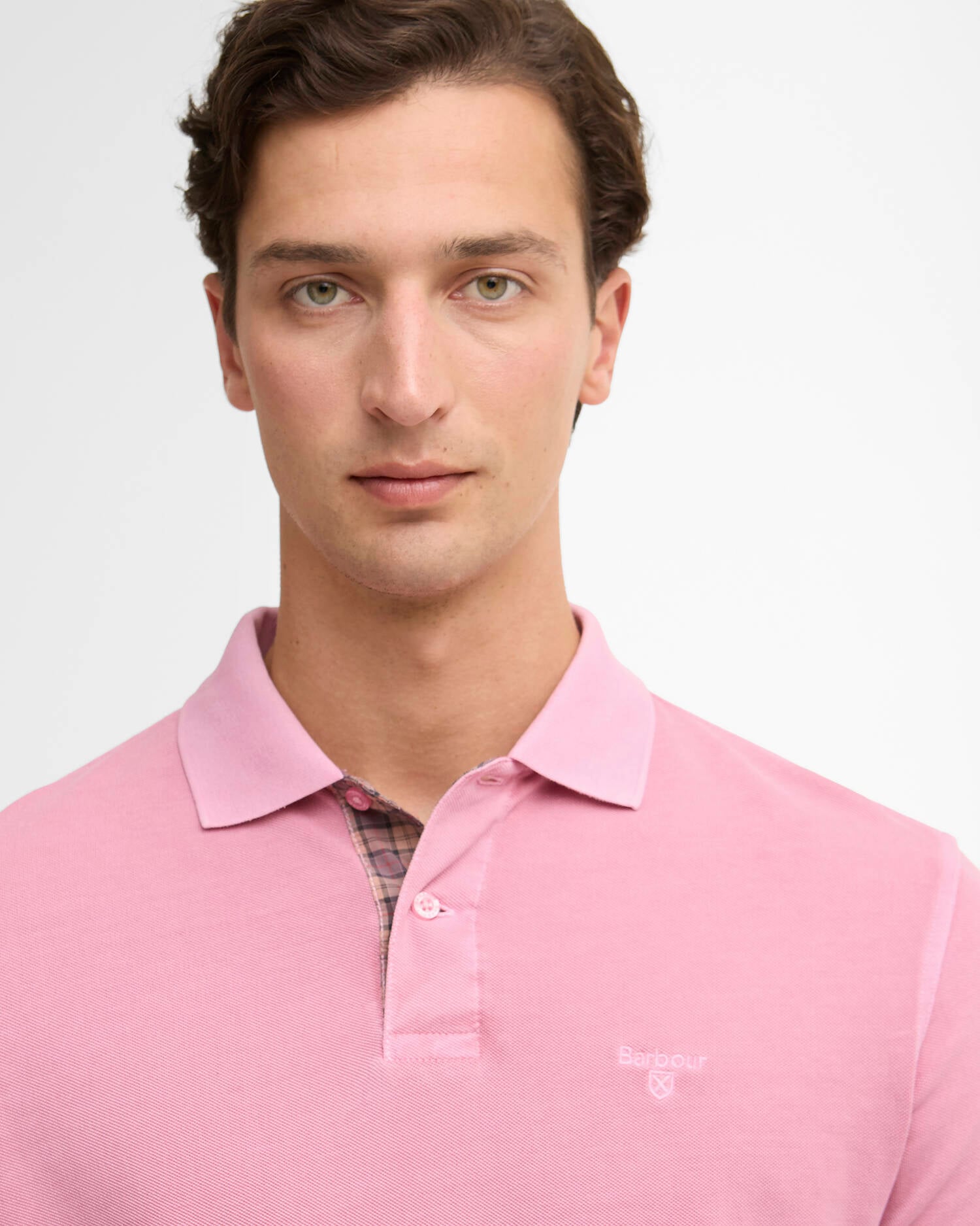 Barbour Washed Tartan Tailored Pique Polo