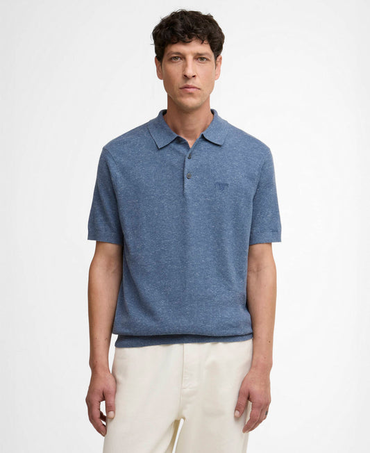 Barbour Muston Linen-Blend Knitted Polo Shirt